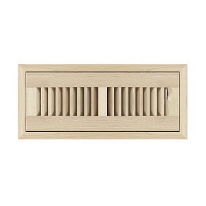 3 x 12 Unfinished Wood Flush Mount Floor Register - Premium