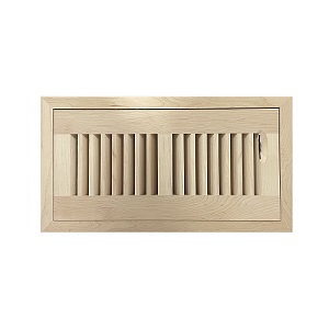 4 x 10 Unfinished Wood Flush Mount Floor Register - Premium