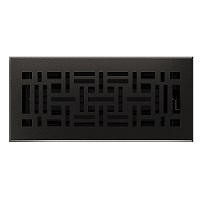 4 x 10 Cast Iron Arts & Crafts Floor Register - Matte Black