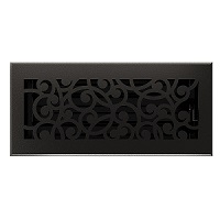 4 x 10 Cast Iron Wonderland Floor Register - Matte Black