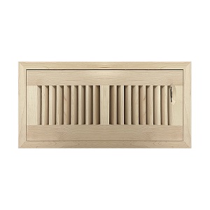 4 x 12 Unfinished Wood Flush Mount Floor Register - Premium