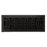 4 x 12 Cast Iron Arts & Crafts Floor Register - Matte Black
