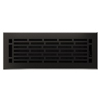 4 x 12 Cast Iron Geneva Floor Register - Matte Black