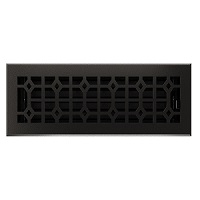 4 x 12 Cast Iron Templar Floor Register - Matte Black