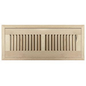 4 x 14 Unfinished Wood Flush Mount Floor Register - Premium