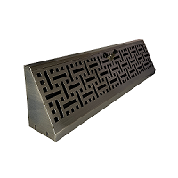 18 Inch Imperial Decorative Baseboard Register - Antique Brass